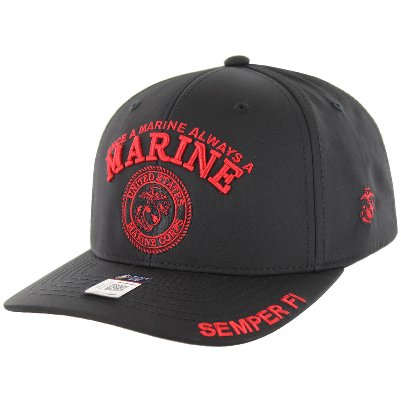 CK-MR004-01 - ONCE A MARINE, ALWAYS A MARINE EMBLEM CAP - BLACK
