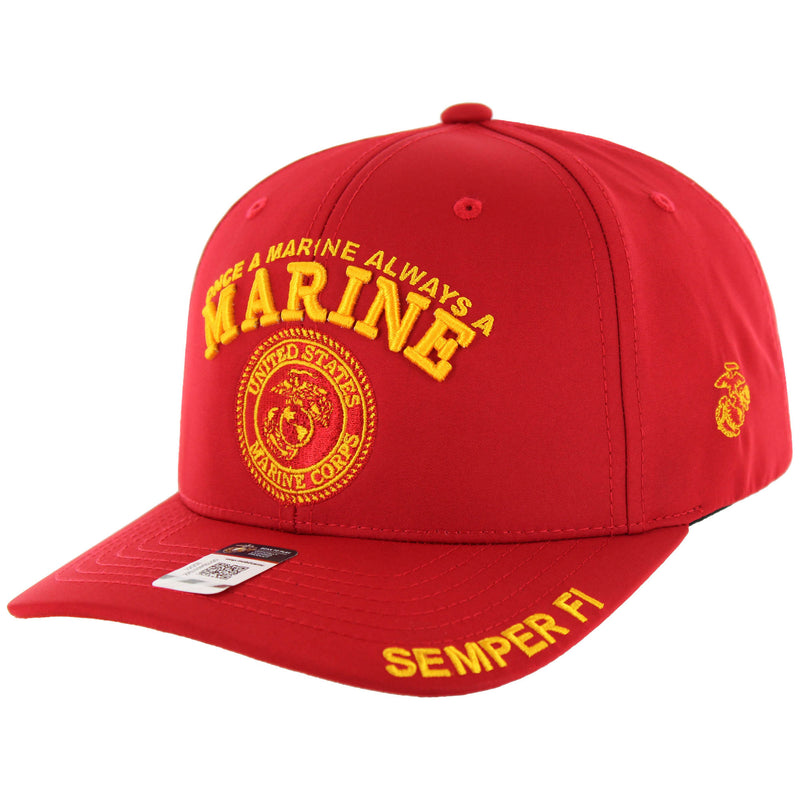 CK-MR004-02 - ONCE A MARINE, ALWAYS A MARINE EMBLEM CAP - RED