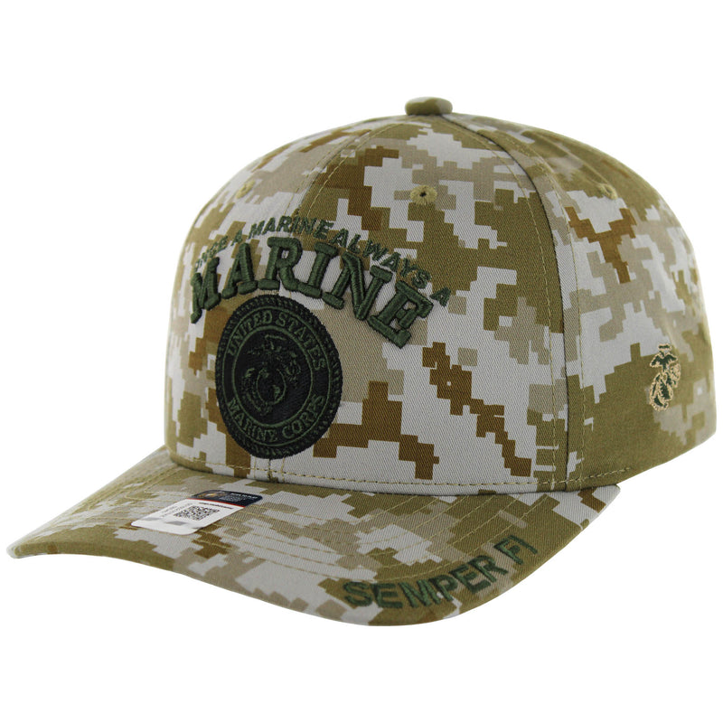 CK-MR004-03 - ONCE A MARINE, ALWAYS A MARINE EMBLEM CAP - CAMO