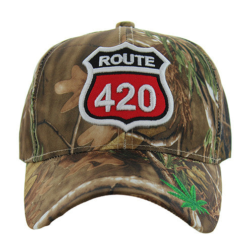 VM187 MARIJUANA VELCRO CAP( HUNTING CAMO )