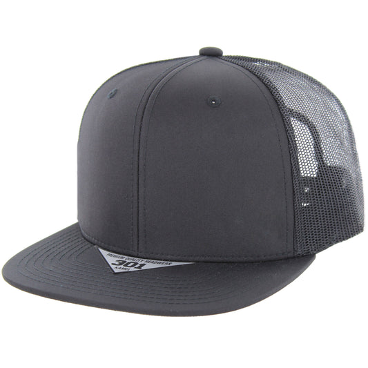 K301NT - 6 PANEL NANO TWILL TRUCKER - Black