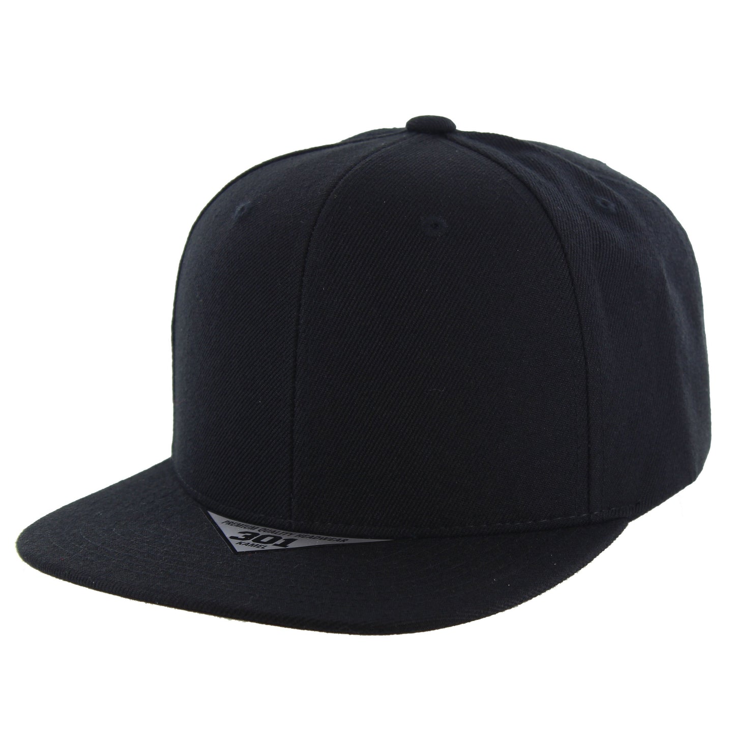 K301A - 6 PANEL ACRYLIC CAP - Black