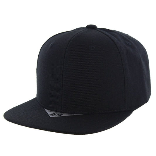 K301A - 6 PANEL ACRYLIC CAP - Black