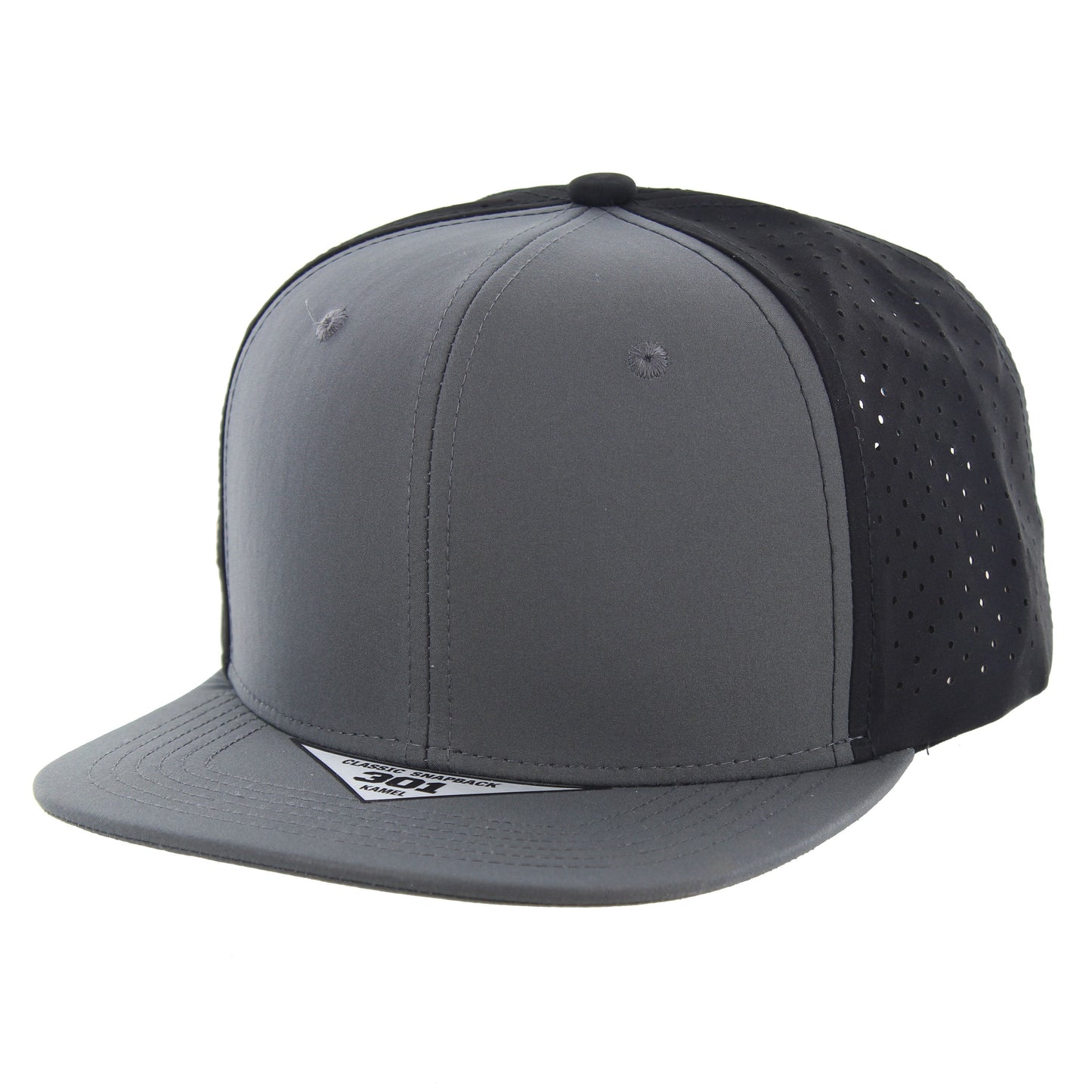 K301DP - 6 PANEL PERFORATED SUBTONE CAP - Charcoal/Black