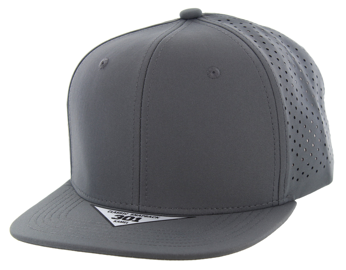K301DP - 6 PANEL PERFORATED SUBTONE CAP - Charcoal