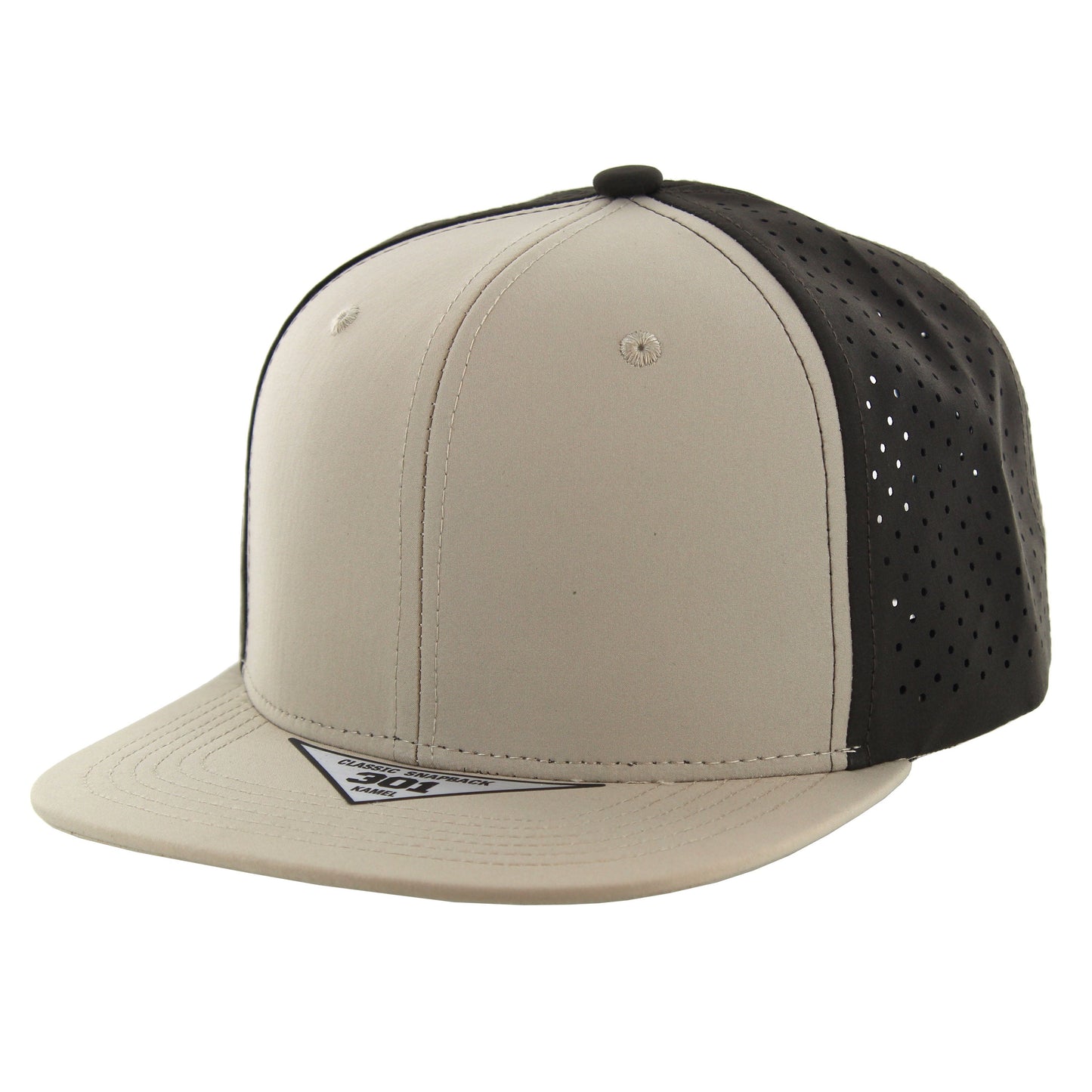 K301DP - 6 PANEL PERFORATED SUBTONE CAP - Khaki/Brown