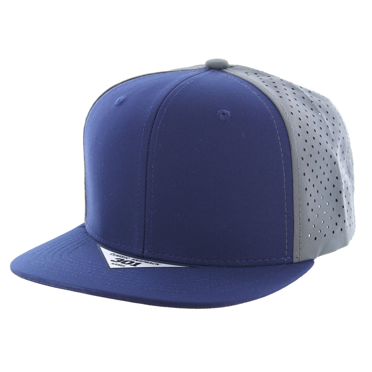 K301DP - 6 PANEL PERFORATED SUBTONE CAP - Navy/Charcoal