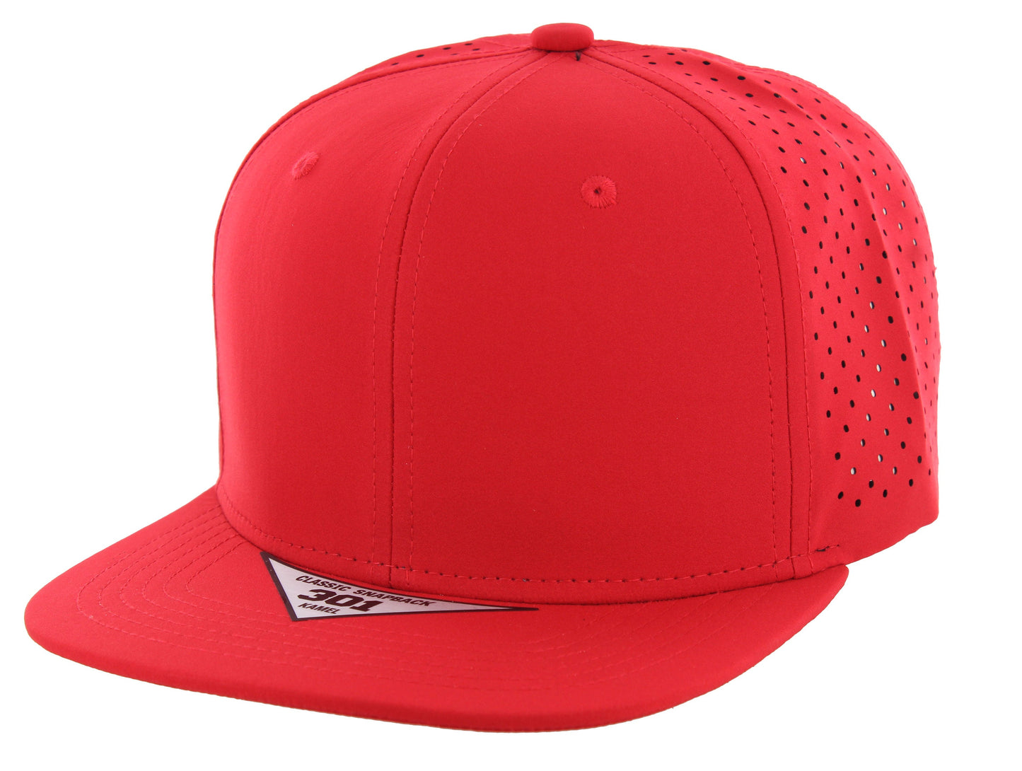 K301DP - 6 PANEL PERFORATED SUBTONE CAP - Red