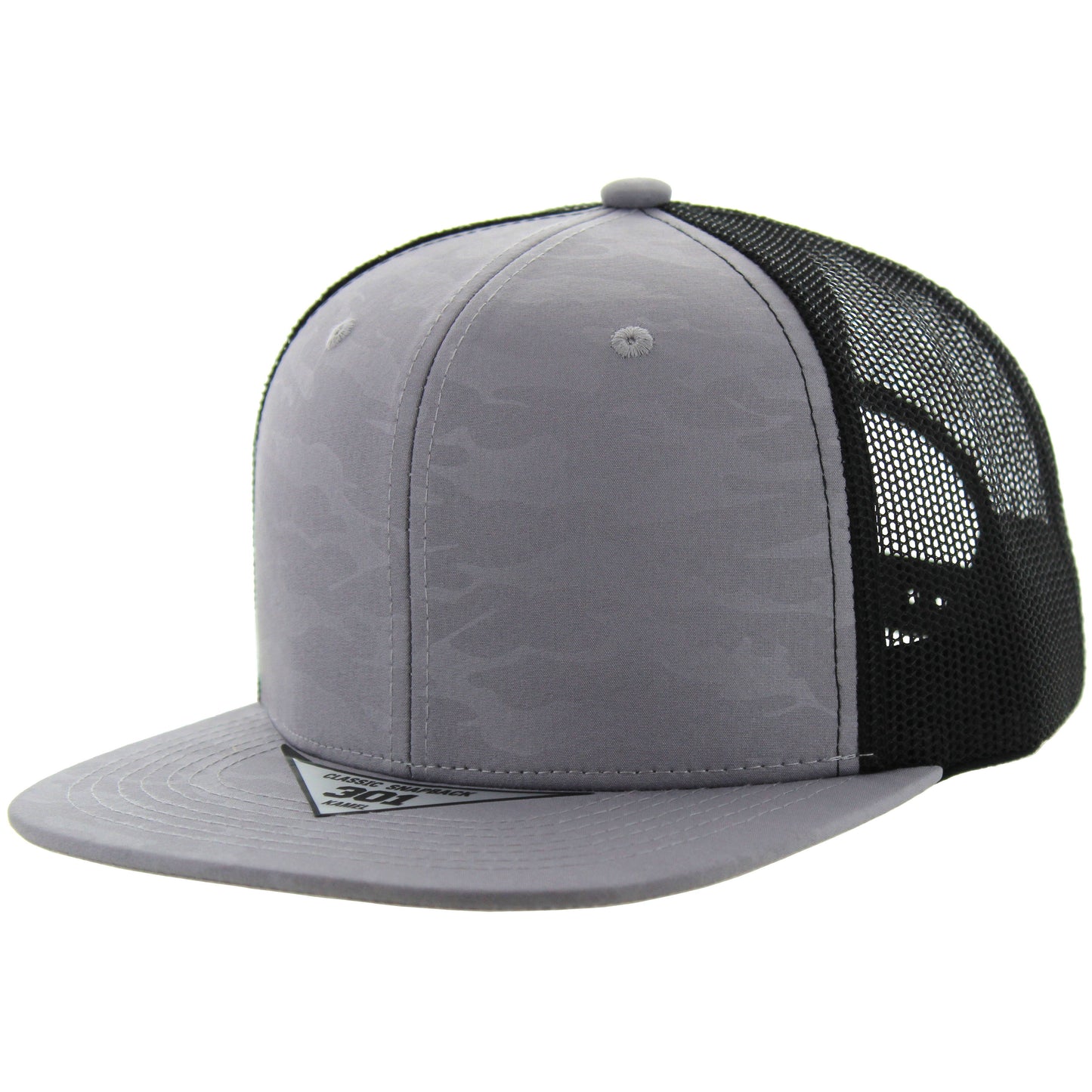 K301FCT - 6 PANEL CAMO CAP - Grey