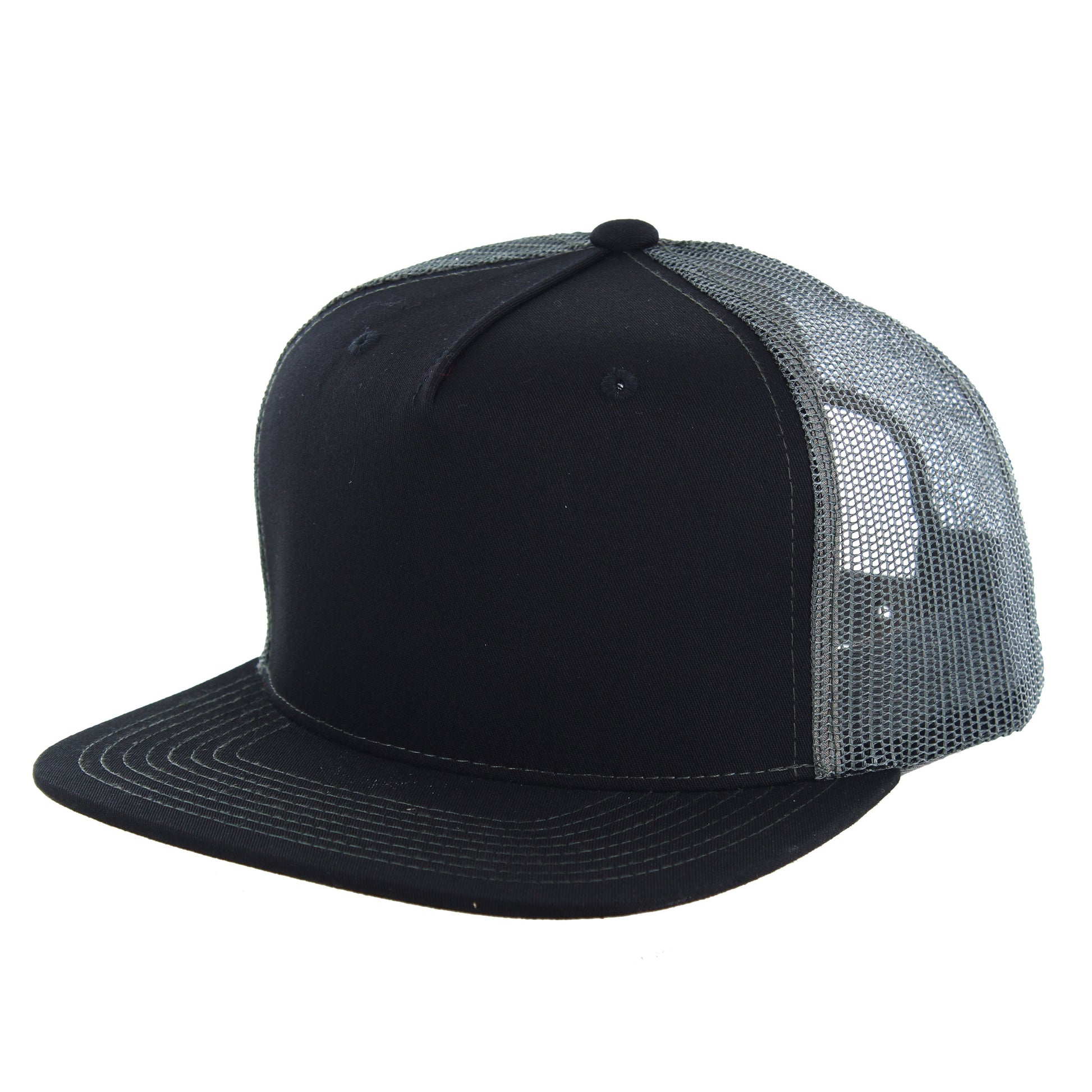 K301FT - 5 PANEL TRUCKER - Black/Charcoal