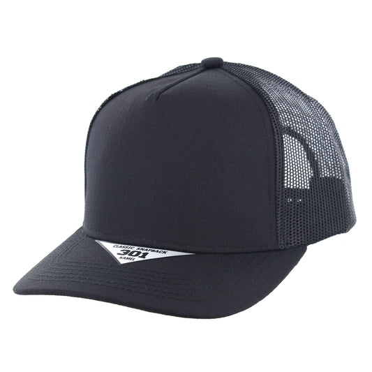 K301RST - 5 PANEL RIPSTOP TRUCKER - Black