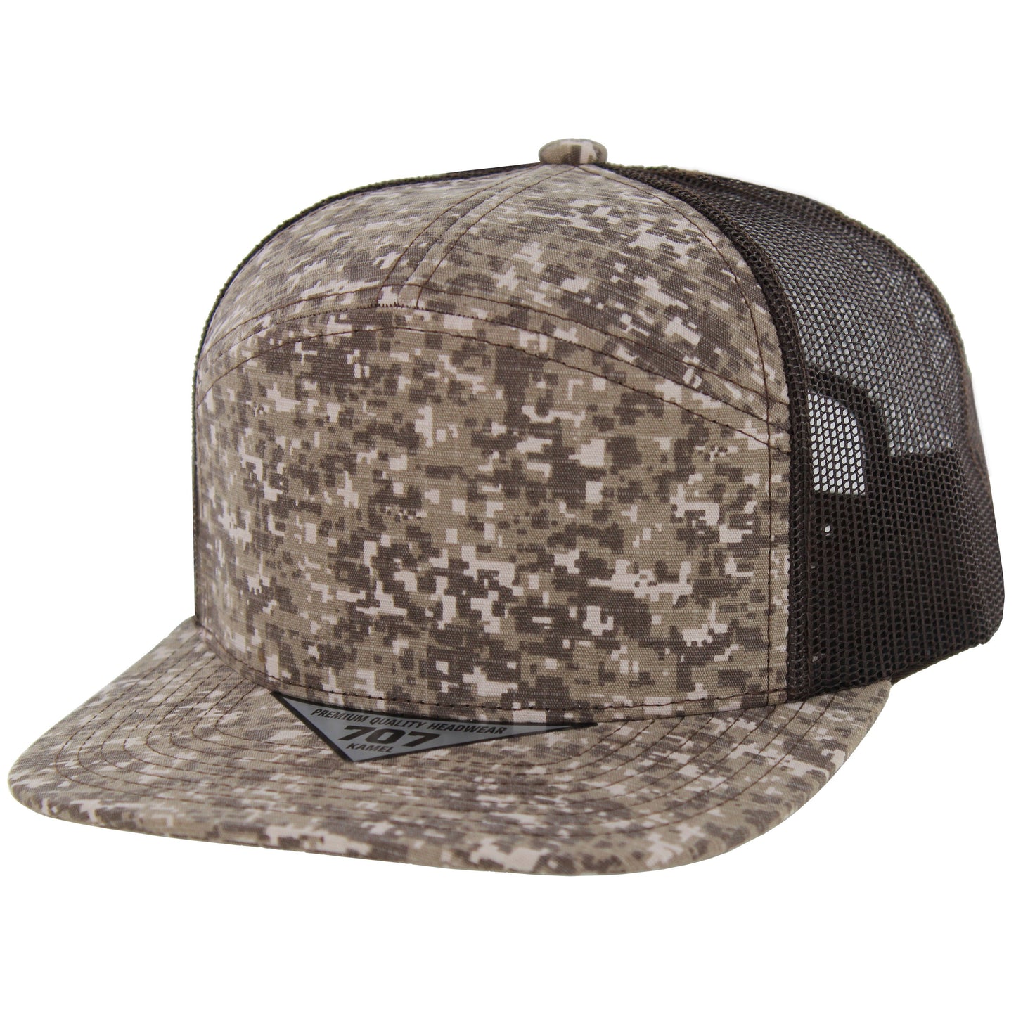 K707DCT - DIGI CAMO TRUCKER HAT - Desert Digital Camo/Brown