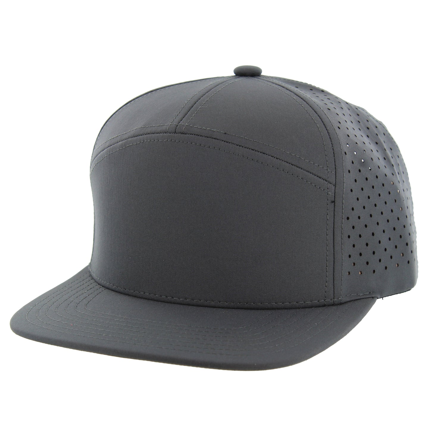 K707DP - 7 PANEL PERFORATED SUBTONE CAP - Charcoal