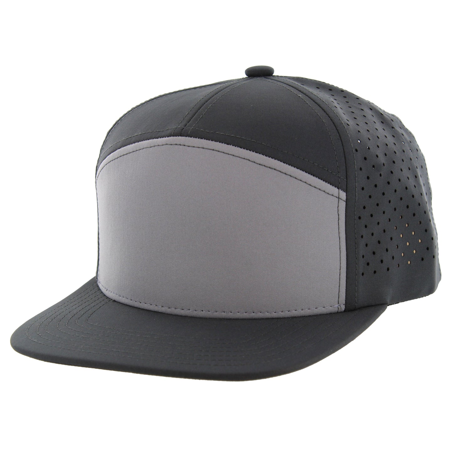 K707DP - 7 PANEL PERFORATED SUBTONE CAP - Grey/Charcoal/Charcoal