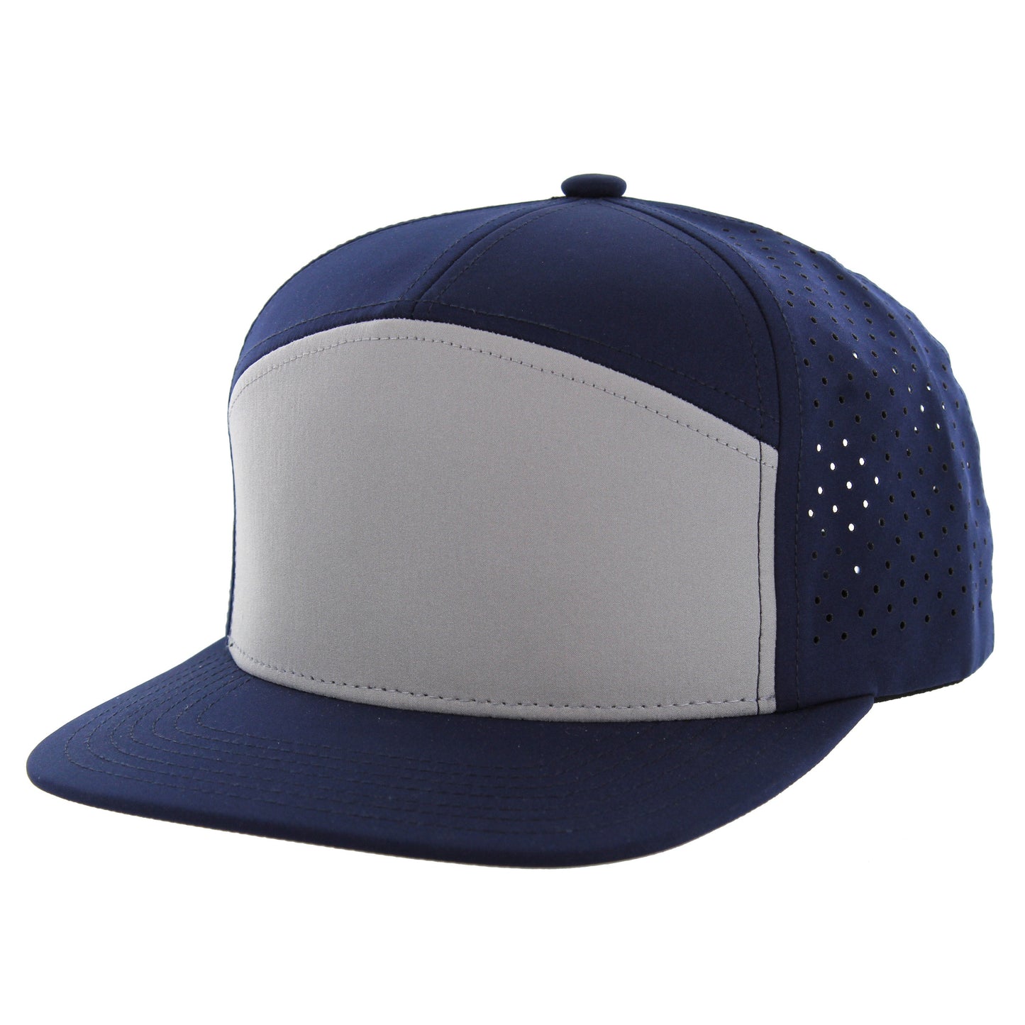 K707DP - 7 PANEL PERFORATED SUBTONE CAP - Grey/Navy/Navy
