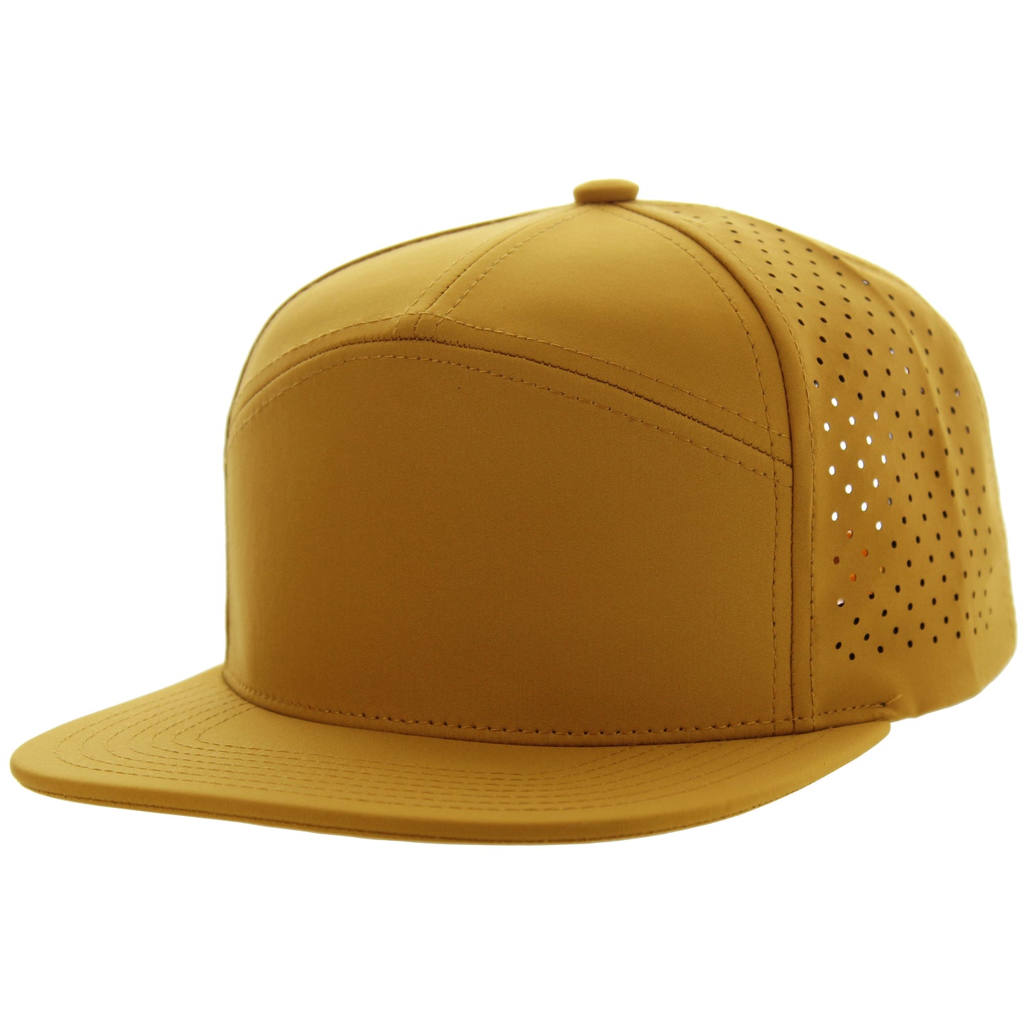 K707DP - 7 PANEL PERFORATED SUBTONE CAP - Mustard