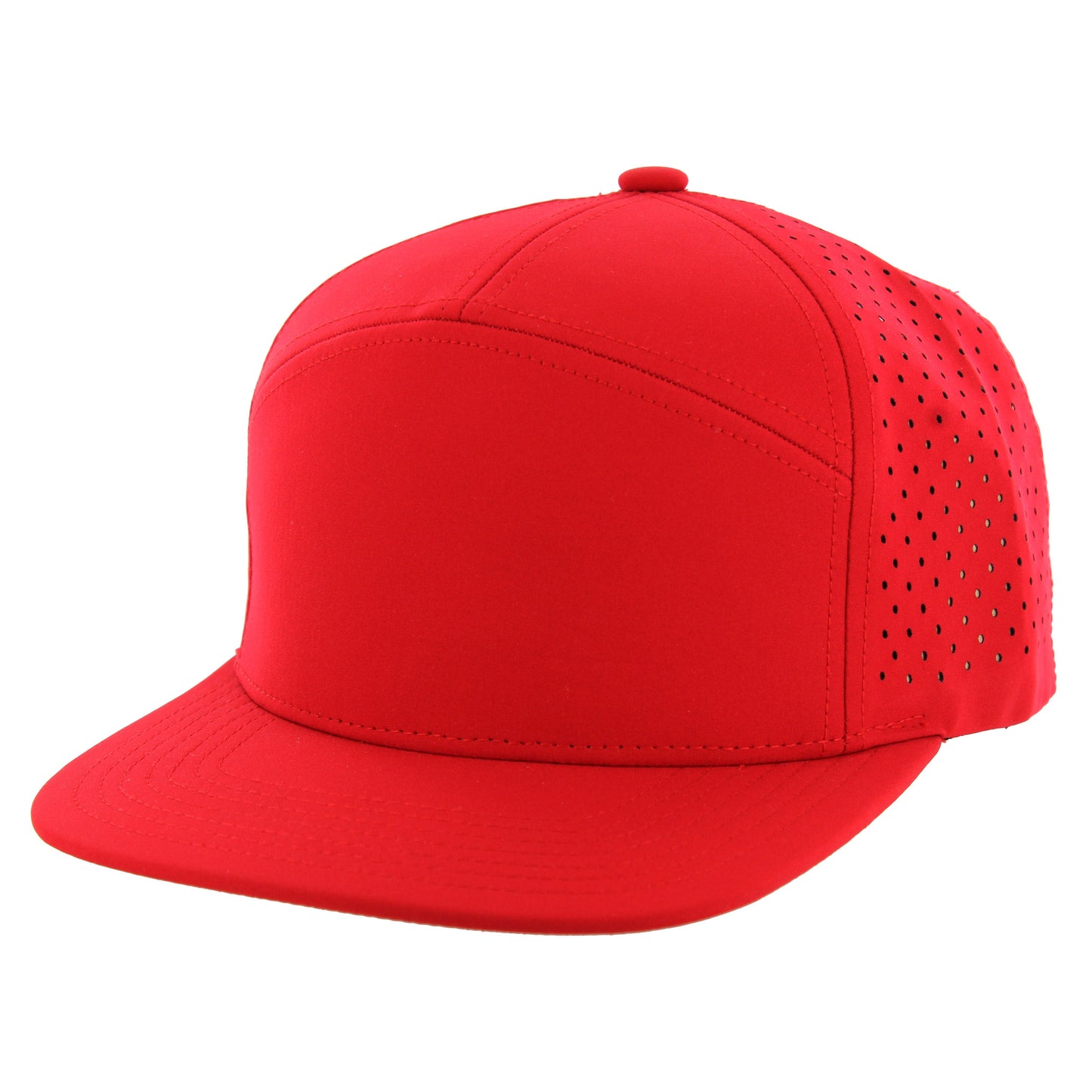 K707DP - 7 PANEL PERFORATED SUBTONE CAP - Red