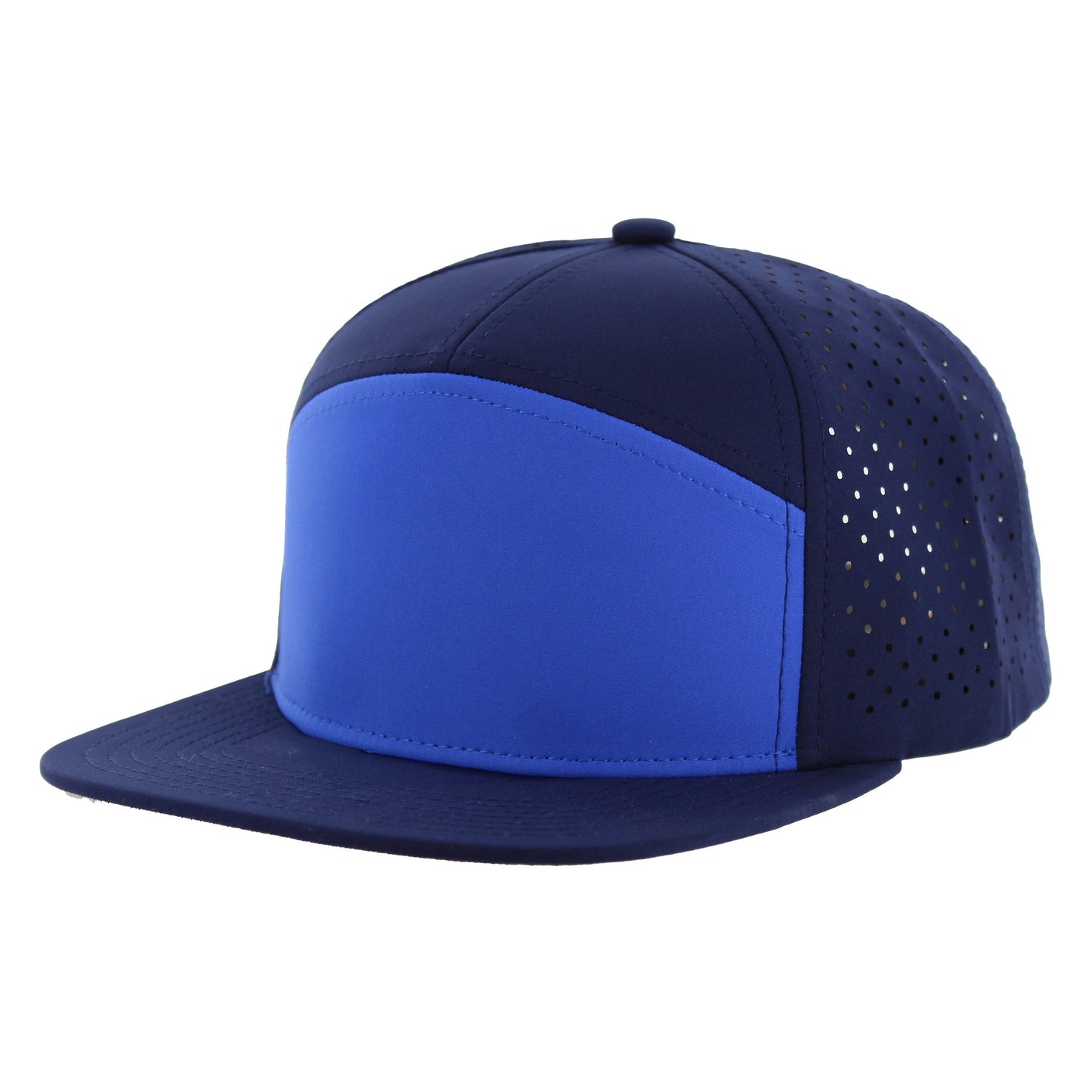 K707DPS - 7 PANEL PERFORATED SUBTONE CAP - Royal/Navy/Navy (Light Grey)