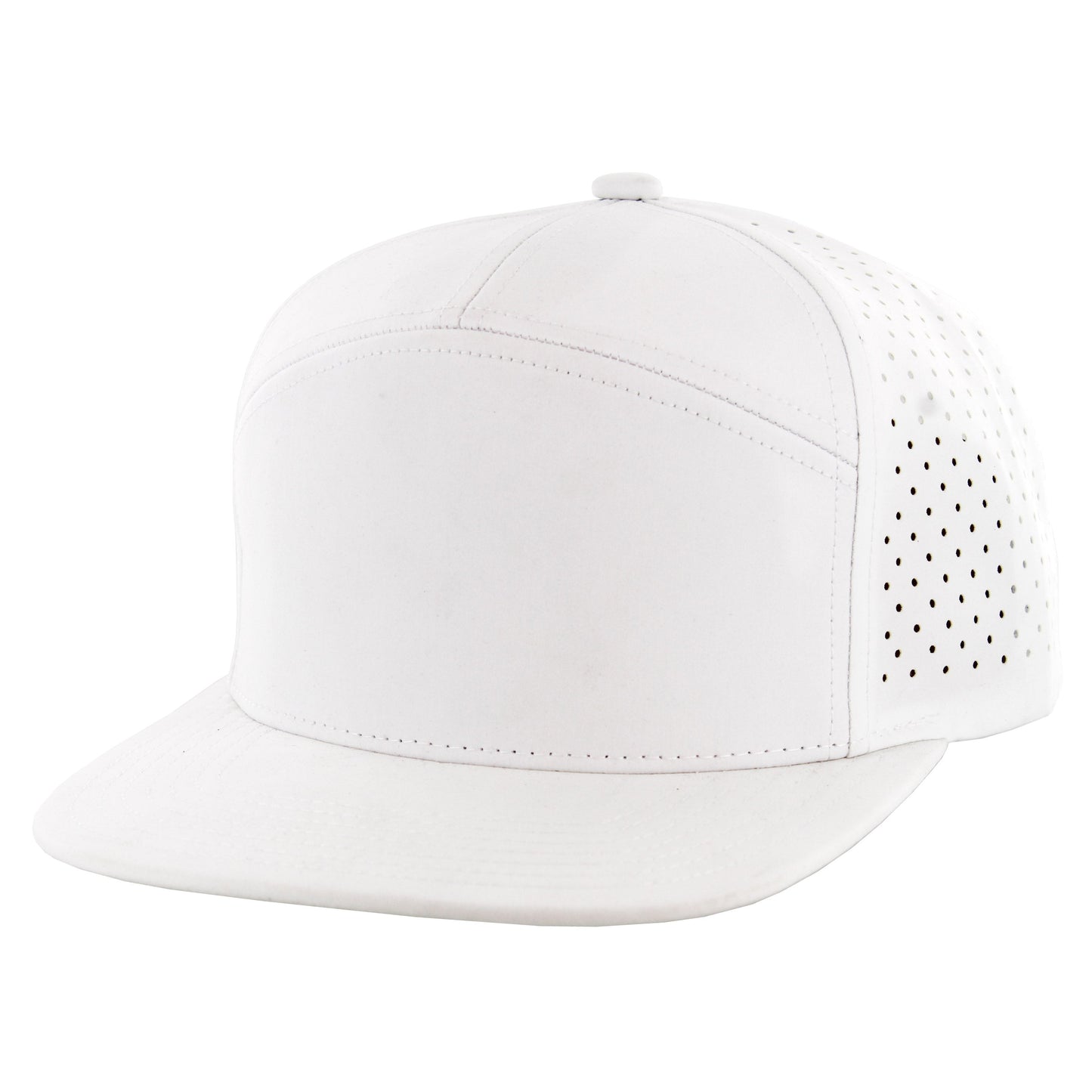K707DP - 7 PANEL PERFORATED SUBTONE CAP - White