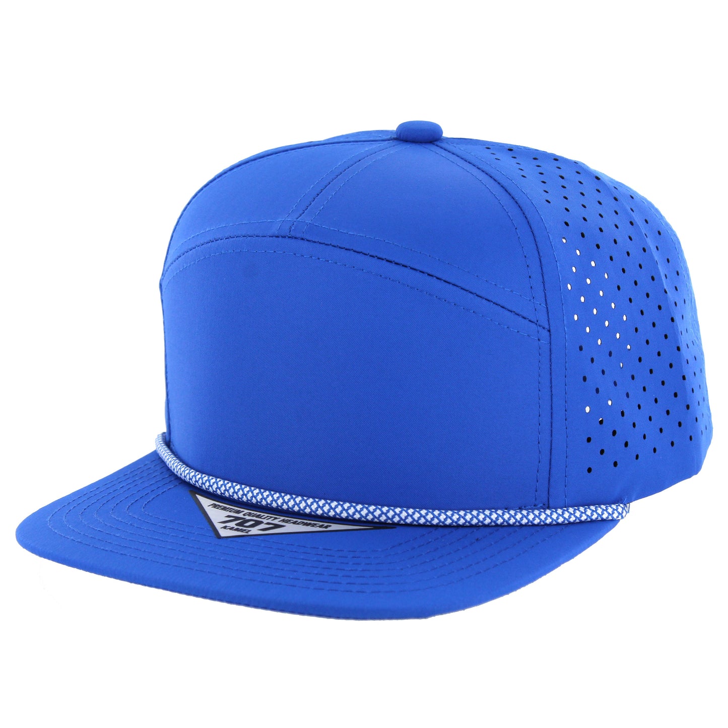 K707DPR - 7 PANEL PERFORATED ROPE CAP - Royal