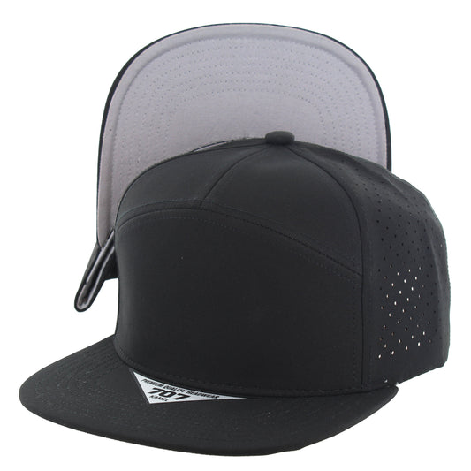 K707DPS - 7 PANEL PERFORATED SUBTONE CAP - Black (Light Grey)
