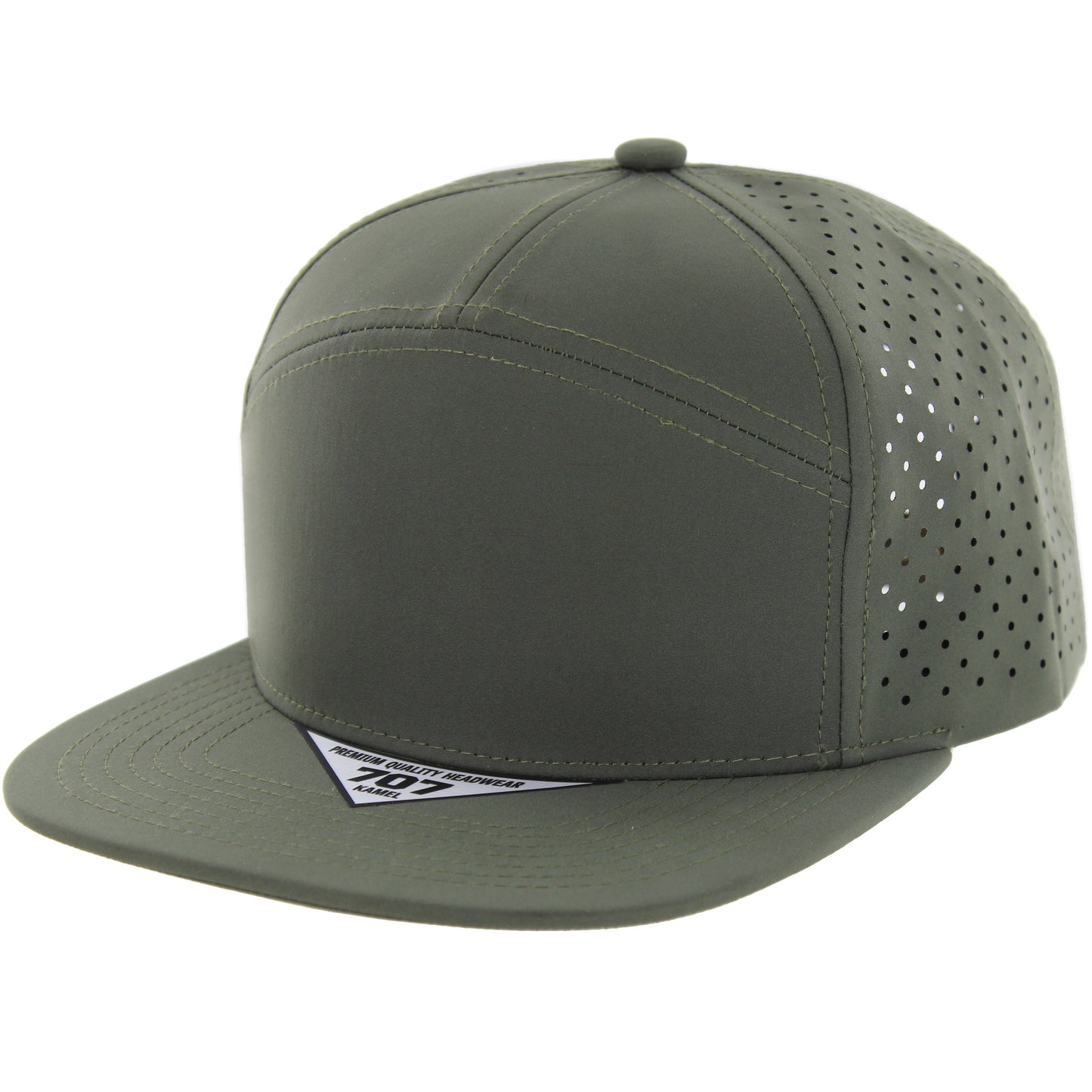 K707DP - 7 PANEL PERFORATED SUBTONE CAP - Olive