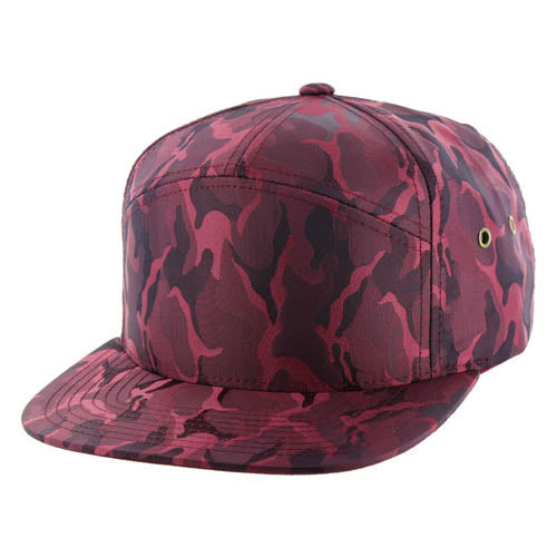 K707NC - NYLON CAMO HAT - Teal Burgundy