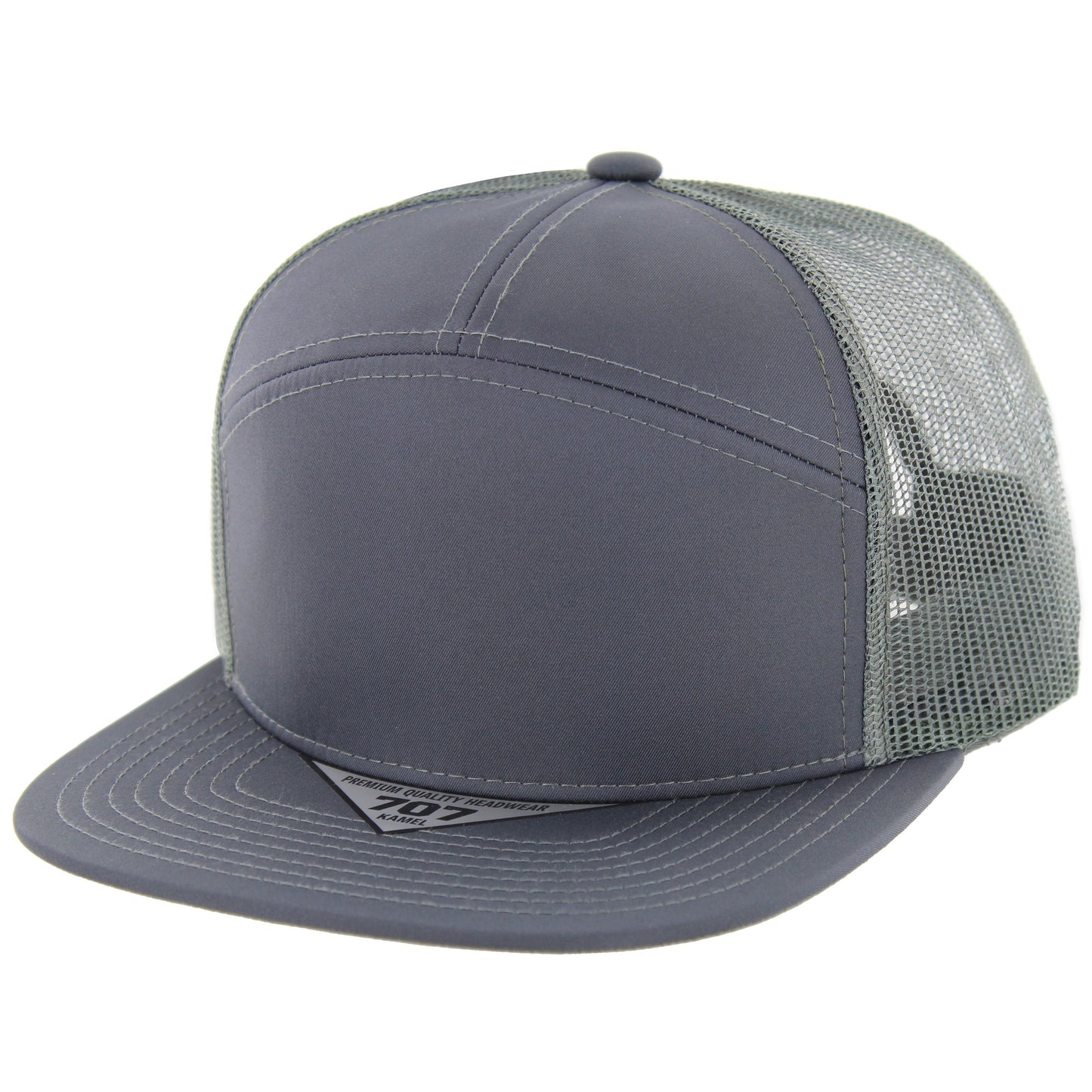 K707NT - 7 PANEL NANO TWILL TRUCKER - Charcoal
