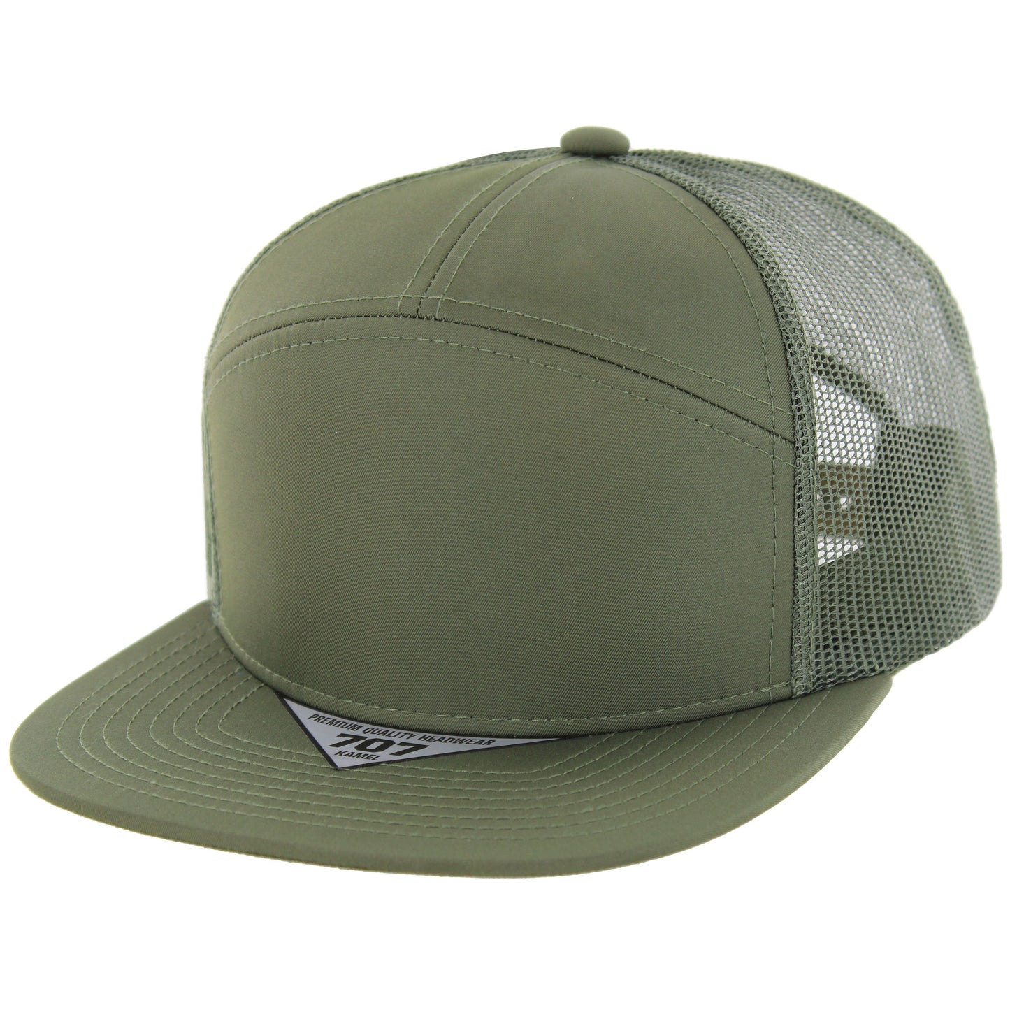 K707NT - 7 PANEL NANO TWILL TRUCKER - Olive
