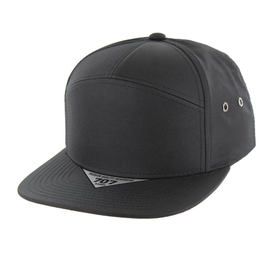 K707N - 7 PANEL NANO TWILL CAP - Black