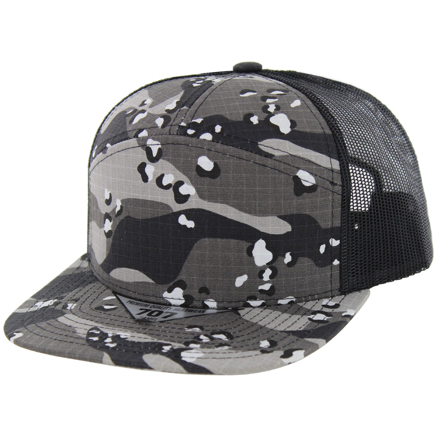 K707RSCT - RIPSTOP TRUCKER HAT - Black Camo/Black Camo/Black