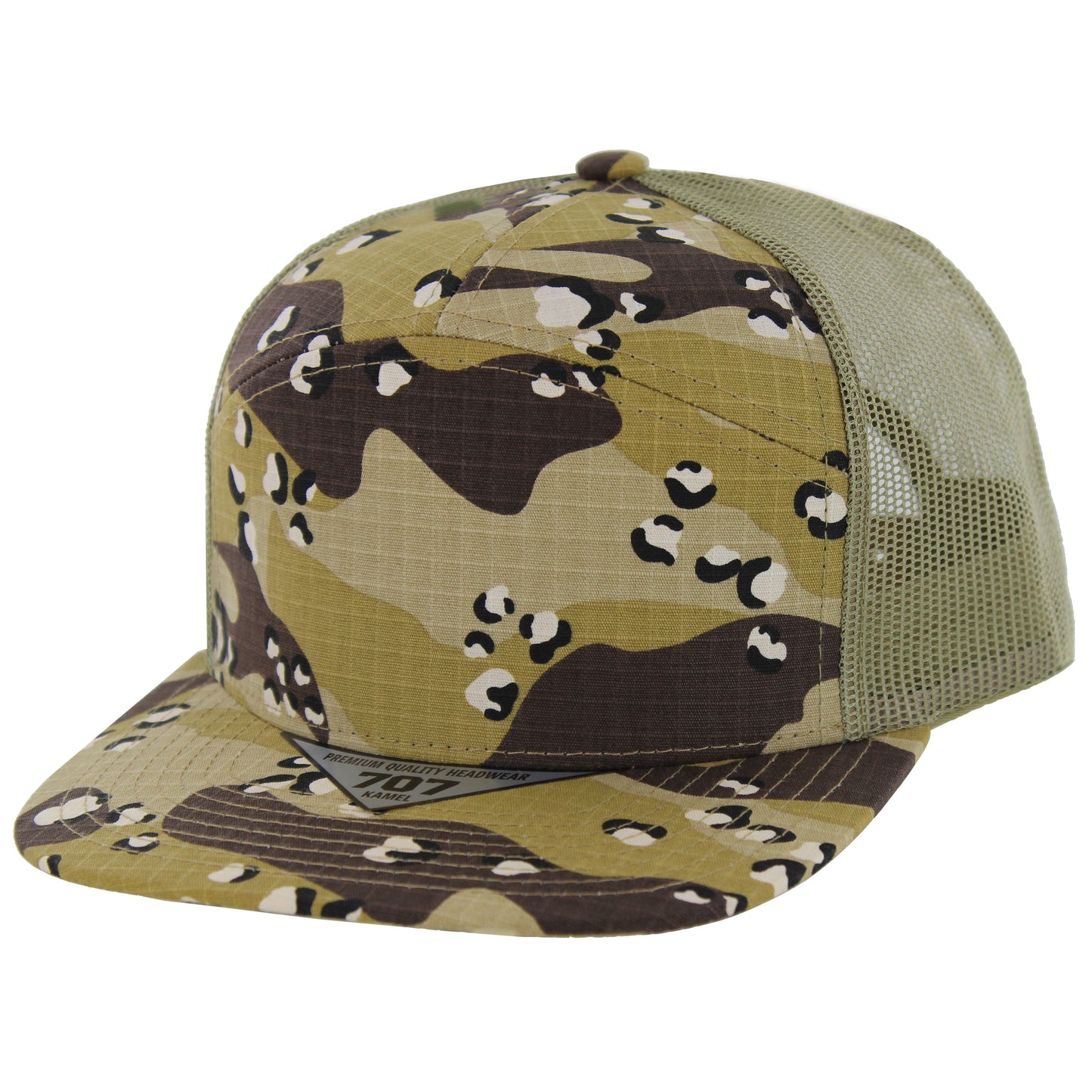 K707RSCT - RIPSTOP TRUCKER HAT - Desert Camo/Desert Camo/Khaki