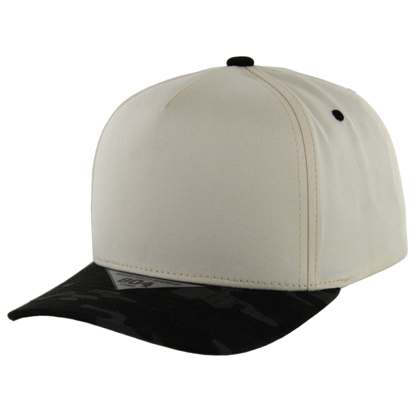 K804 - 5 PANEL COTTON CAP - Natural/K.Black Camo