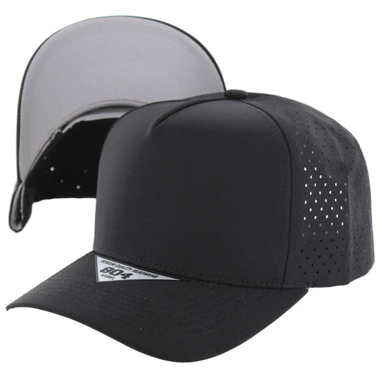K804DPS - 5 PANEL PERFORATED SUBTONE CAP - Black (Light Grey)