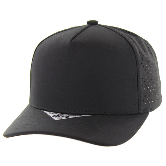 K804DP - 5 PANEL PERFORATED CAP - Black