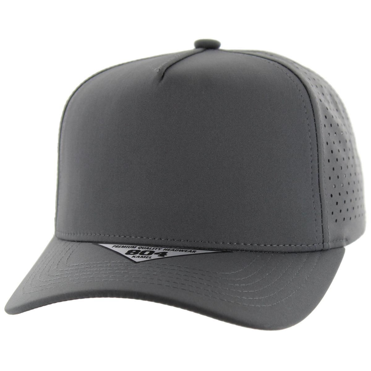 K804DP - 5 PANEL PERFORATED CAP - Charcoal