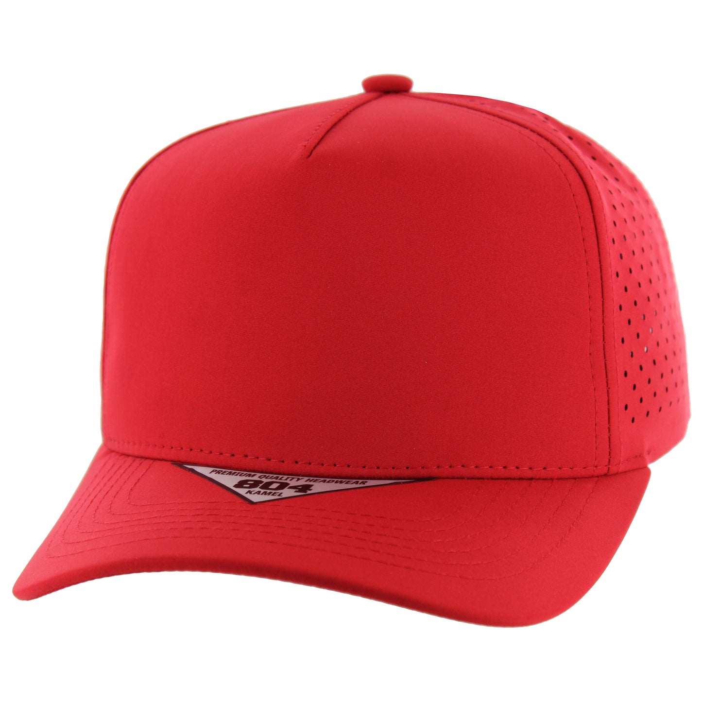 K804DP - 5 PANEL PERFORATED CAP - Red