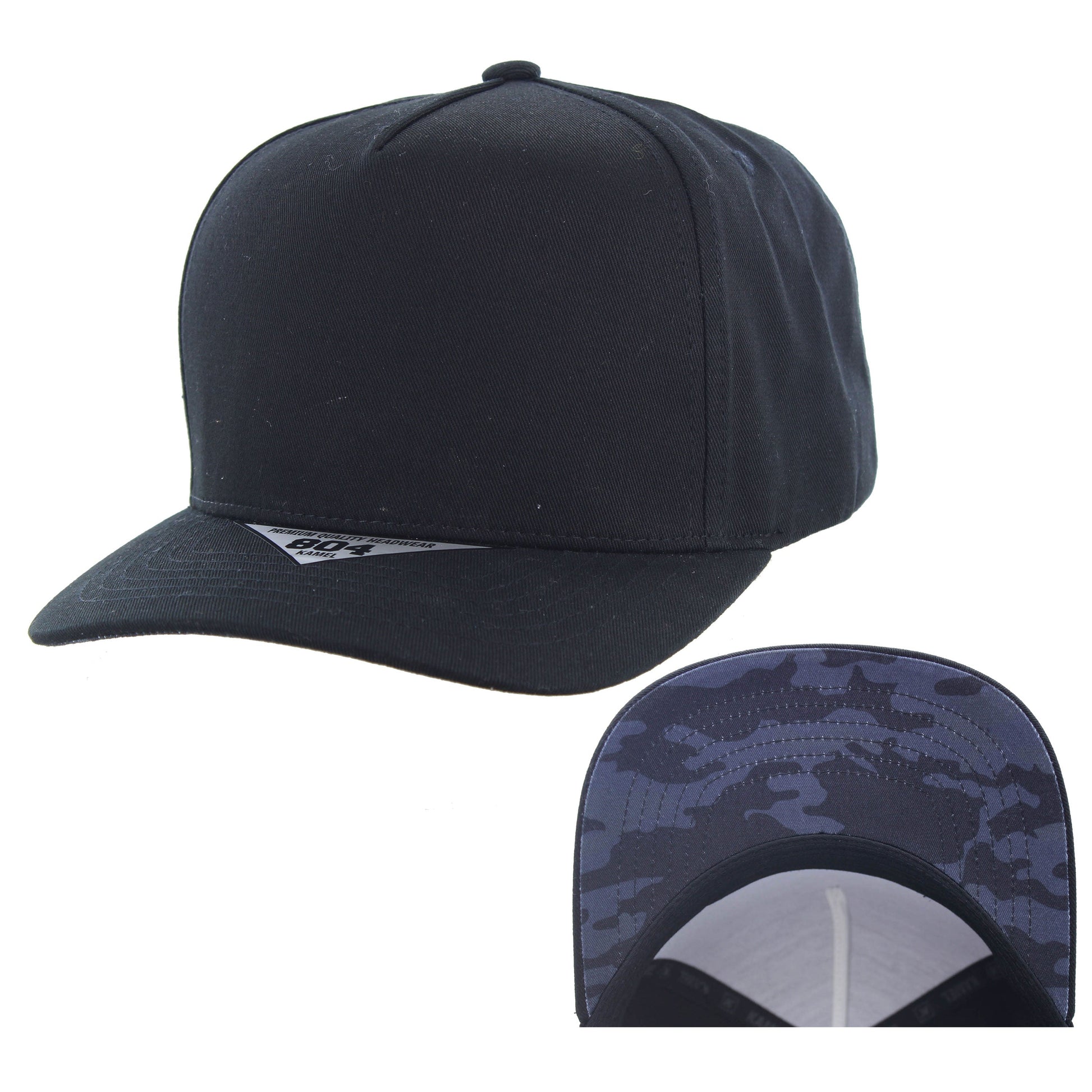 K804UP - UNDER VISOR PRINT HAT - Black (Black Camo)