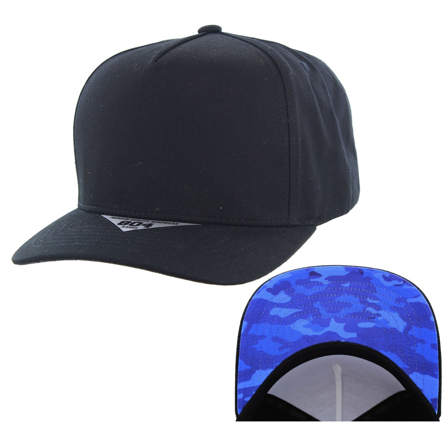 K804UP - UNDER VISOR PRINT HAT - Black (Blue Camo)