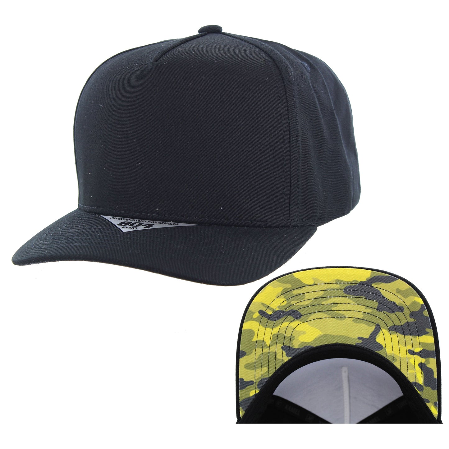 K804UP - UNDER VISOR PRINT HAT - Black (Gold Camo)