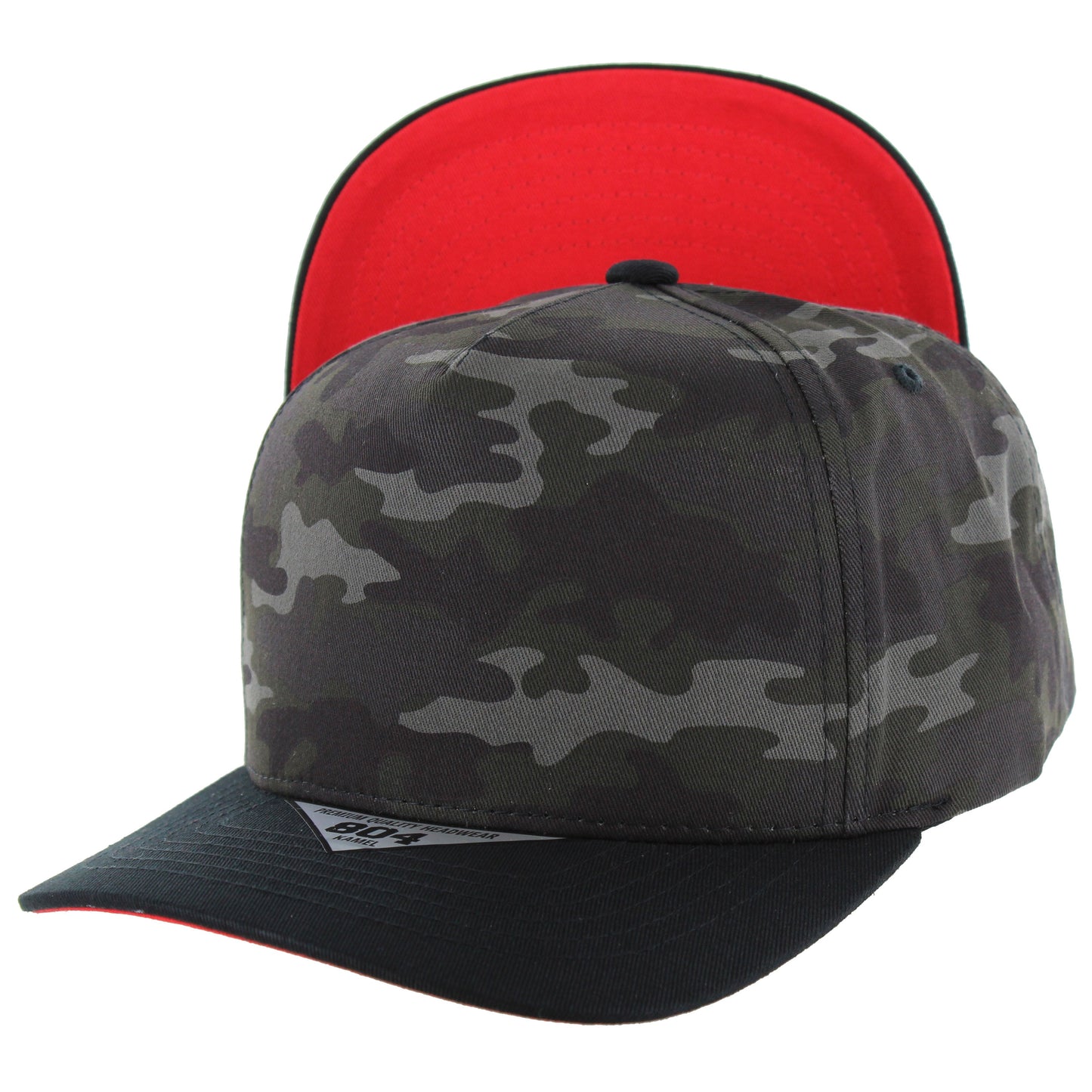K804U - Two-Tone Visor Hat - Tone Visor Hat - K.Black Camo/Black (Red)