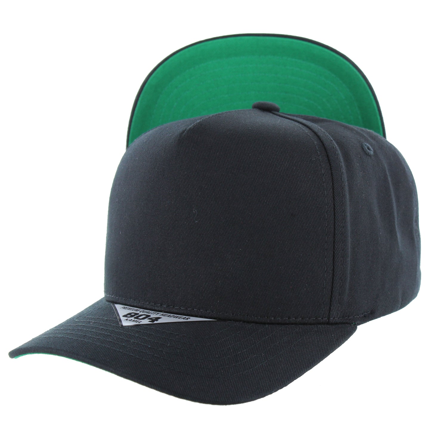 K804U - Two-Tone Visor Hat - Tone Visor Hat - Black (Kelly Green)
