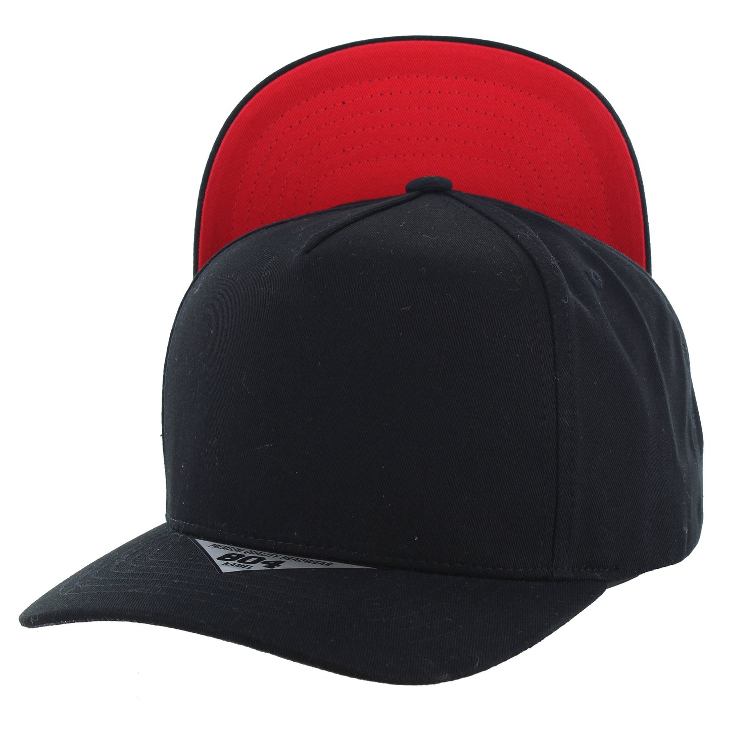 K804U - Two-Tone Visor Hat - Tone Visor Hat - Black (Red)