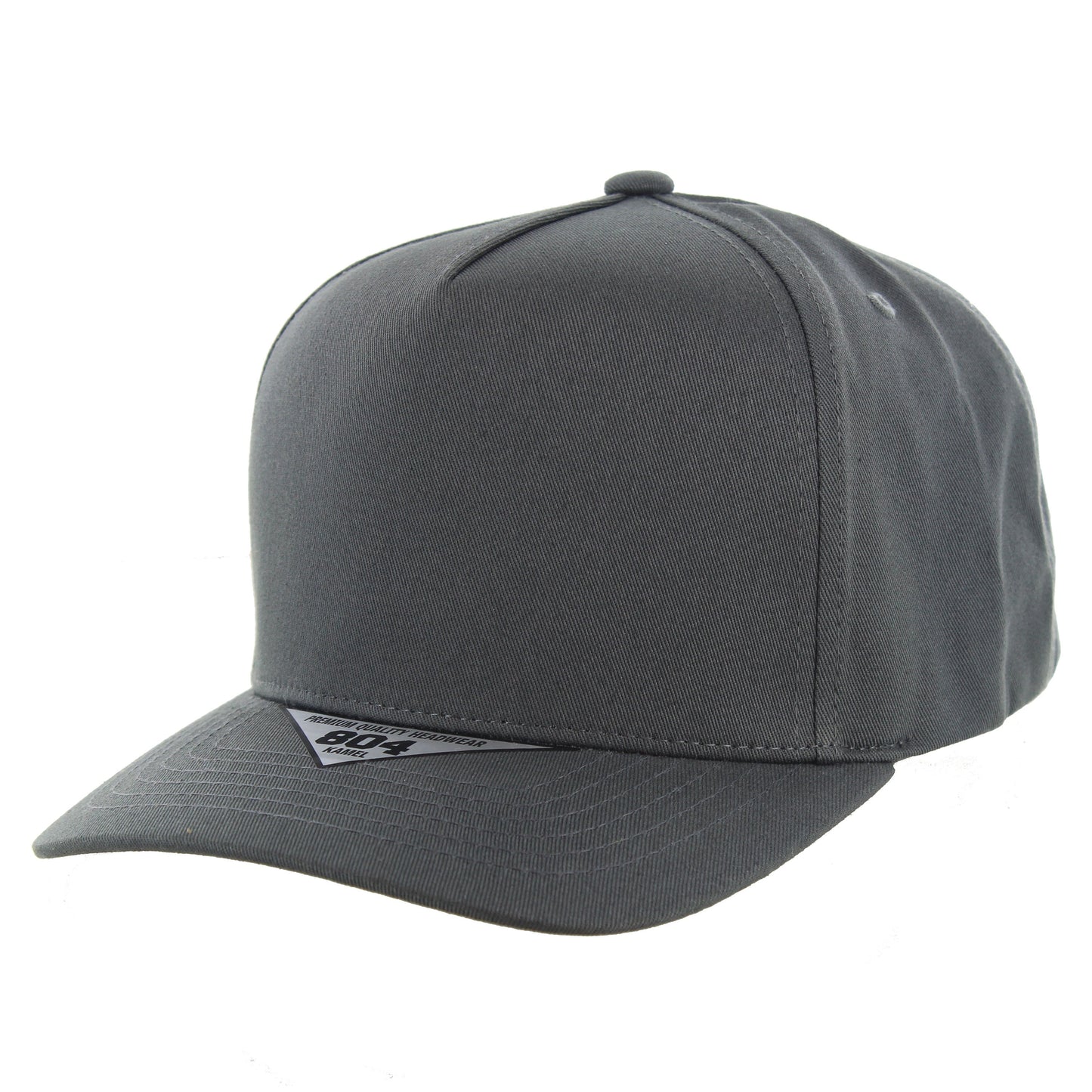 K804 - 5 PANEL COTTON CAP - Charcoal