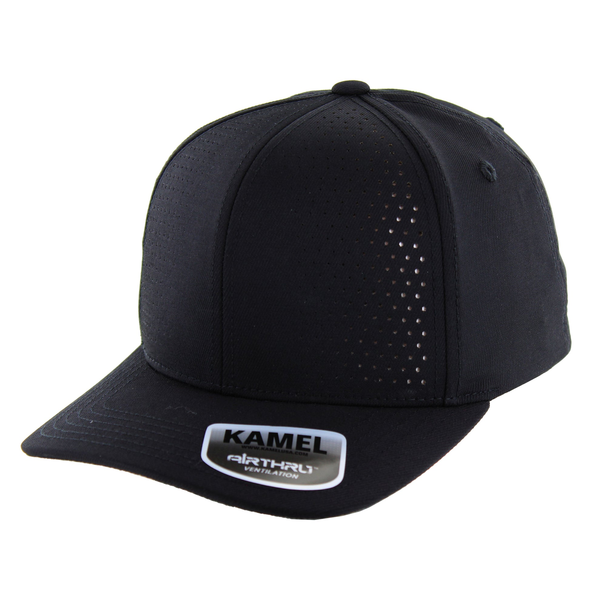 K815AT02B - 6 PANEL AIR THRU TWILL CAP - Black