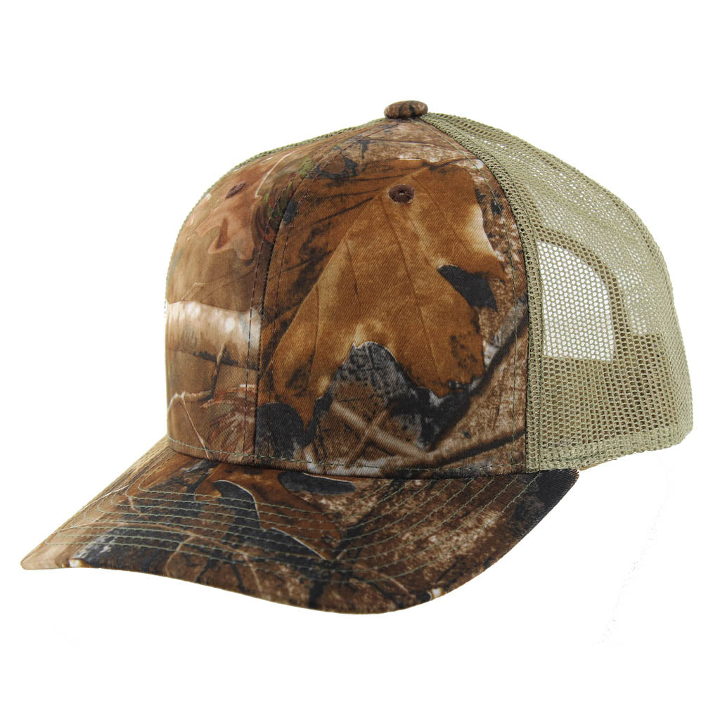 K815T - 6 PANEL TRUCKER - Hunting Camo/Khaki