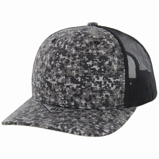 K815DCT - DIGI CAMO TRUCKER HAT - Black Camo/Black