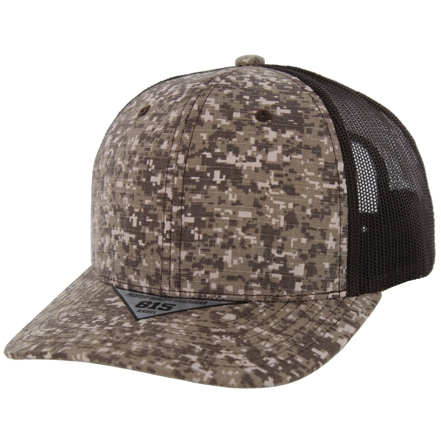 K815DCT - DIGI CAMO TRUCKER HAT - Desert Camo/Brown