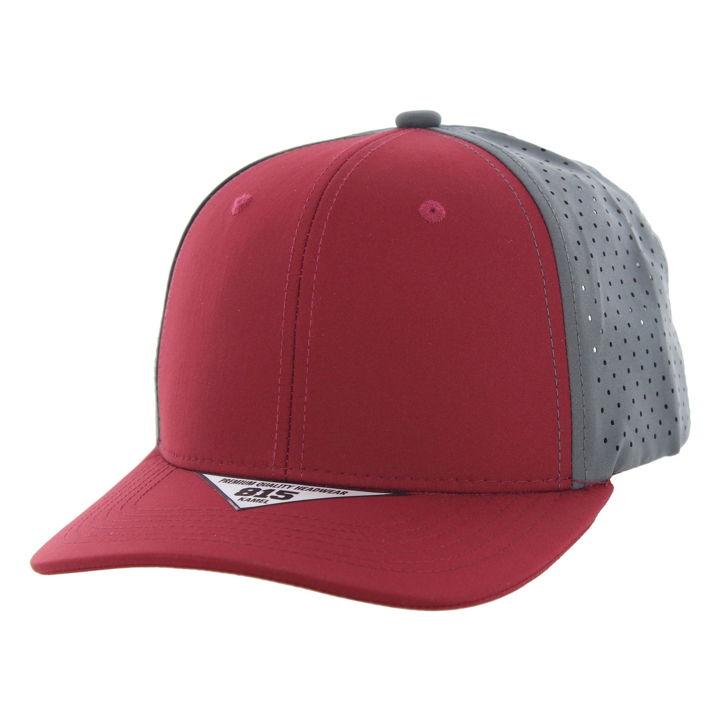 K815DP - PERFORATED HAT - Burgundy/Charcoal