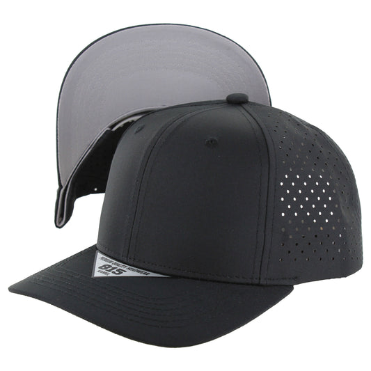 K815DPS - 6 PANEL PERFORATED SUBTONE CAP - Black (Light Grey)